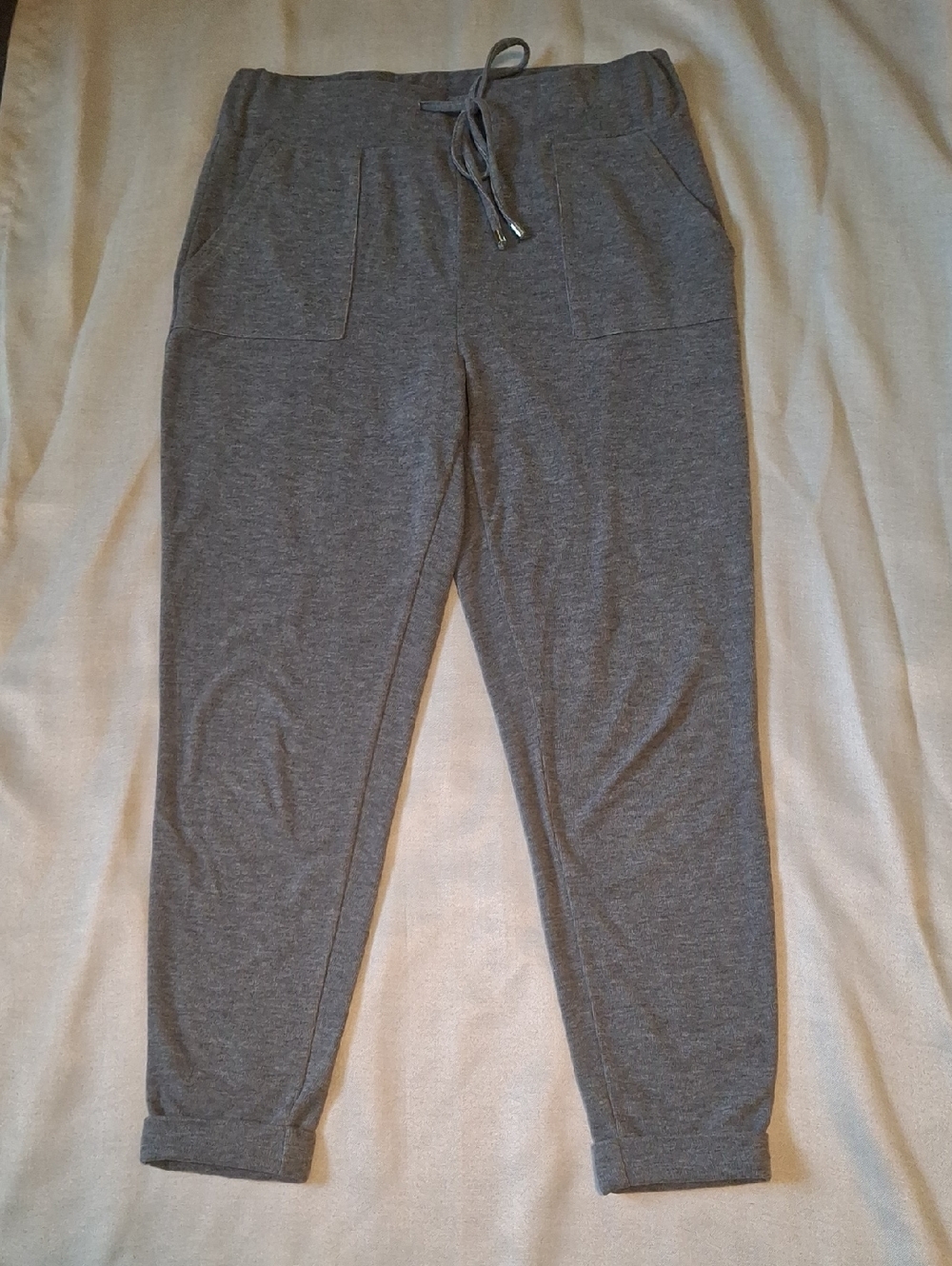 💥3/$20💥 Lily Morgan Gray Heathered Joggers Drawstring Lounge Pants 17.5" Waist